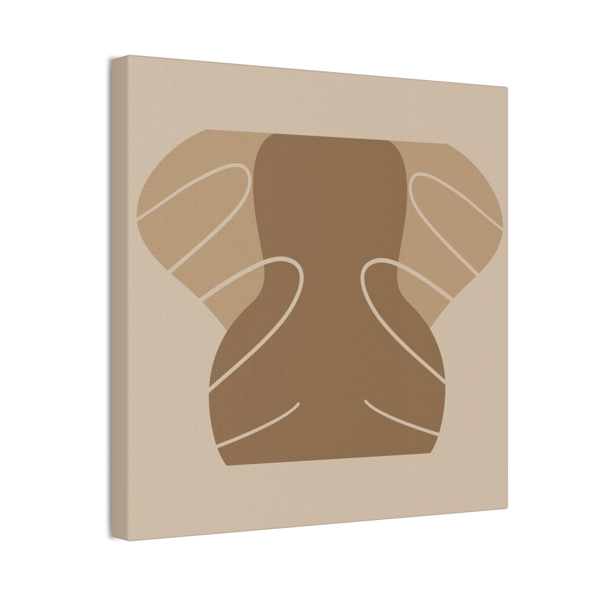 Abstract Neutral Tones Canvas Art — Minimalist Brown Wall Decor