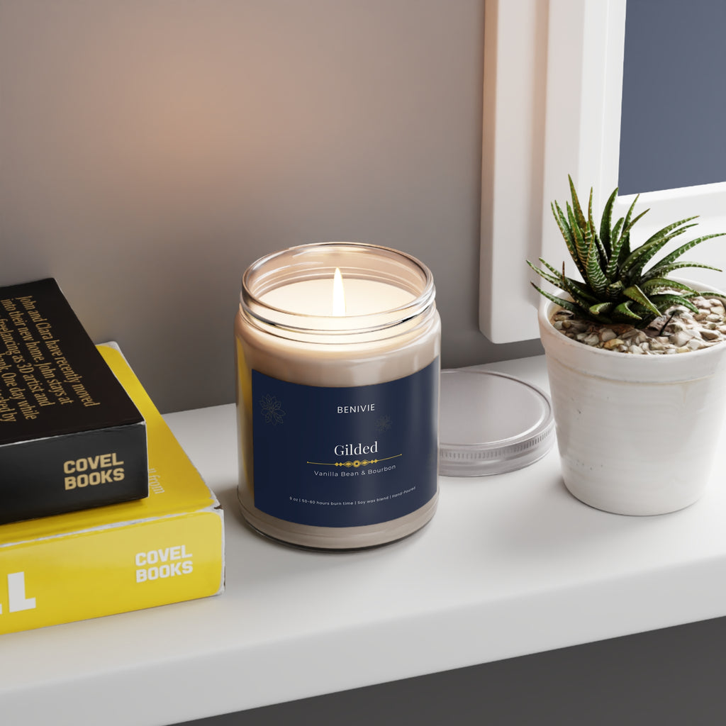 Gilded Candle | Premium Vanilla Bean & Bourbon Candle | Benivie