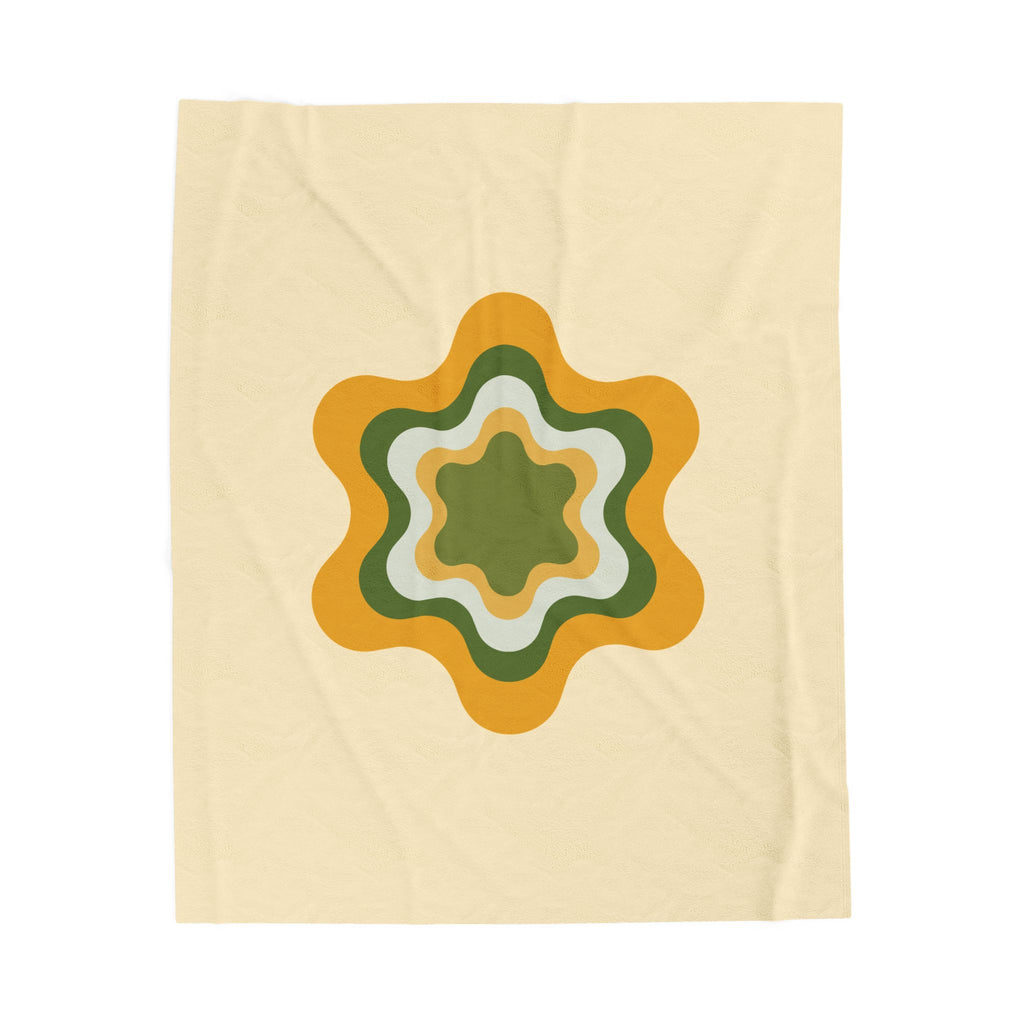 Retro Floral Star Plush Blanket — Velveteen Cozy Throw for Living Room & Dorm