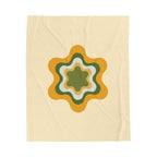 Retro Floral Star Plush Blanket — Velveteen Cozy Throw for Living Room & Dorm