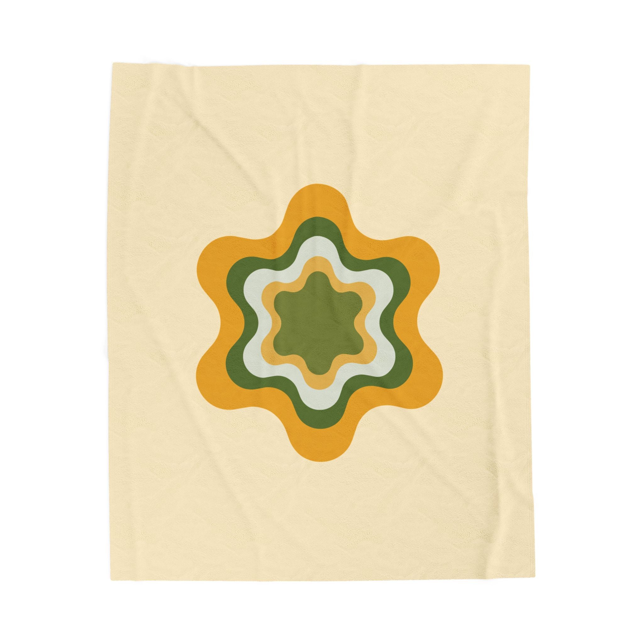 Retro Floral Star Plush Blanket — Velveteen Cozy Throw for Living Room & Dorm