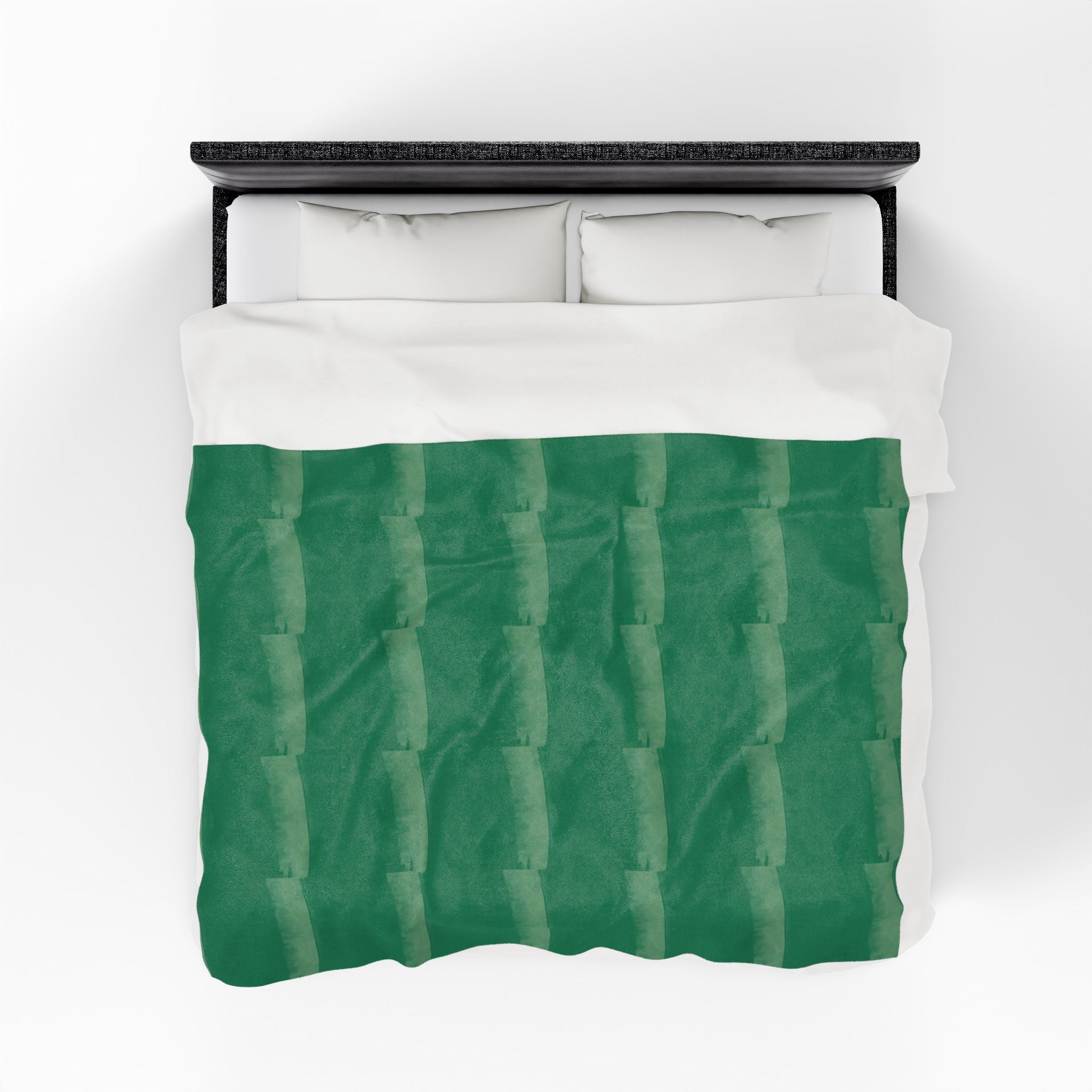 Green Striped Velveteen Plush Blanket – Soft Cozy Throw for Home & Gifts