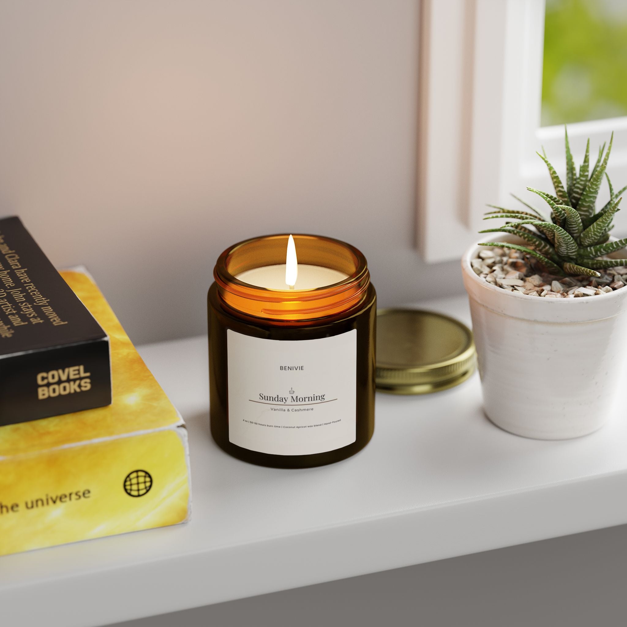 Sunday Morning Candle | Vanilla & Cashmere | Cozy Home Candle | Benivie