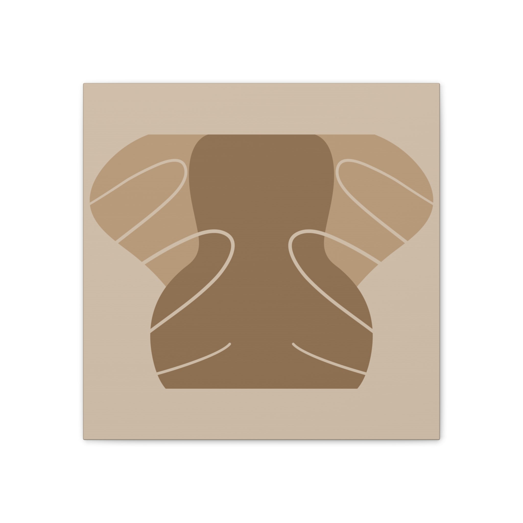 Abstract Neutral Tones Canvas Art — Minimalist Brown Wall Decor