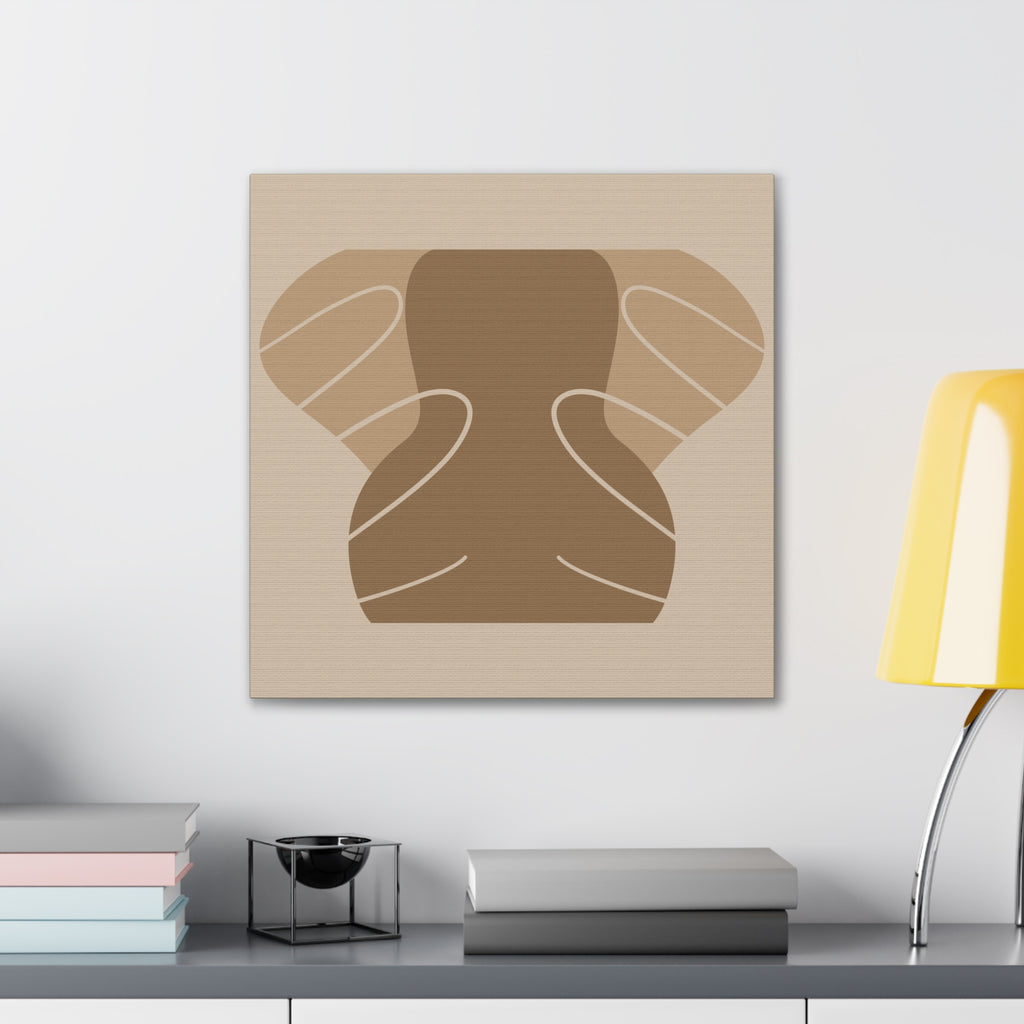 Abstract Neutral Tones Canvas Art — Minimalist Brown Wall Decor