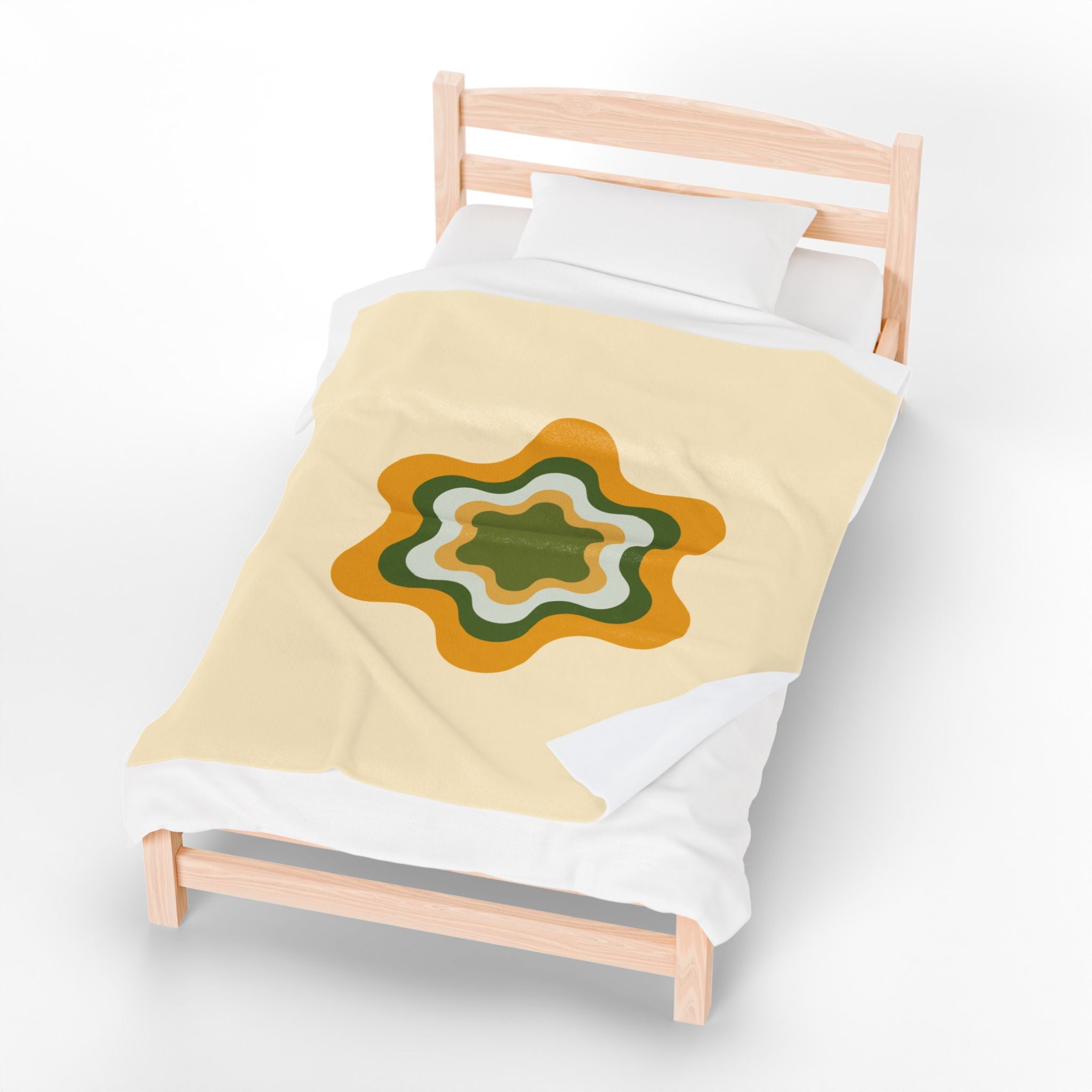 Retro Floral Star Plush Blanket — Velveteen Cozy Throw for Living Room & Dorm