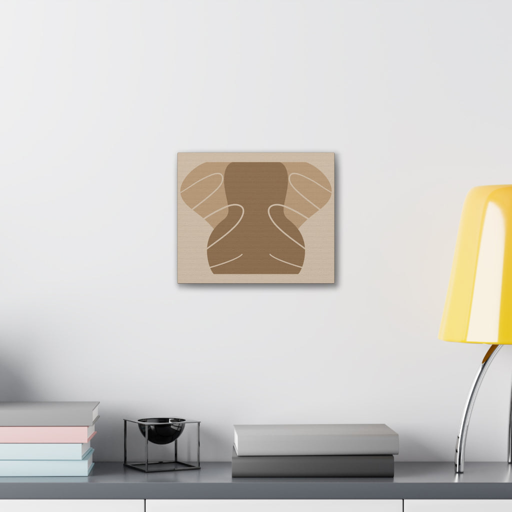 Abstract Neutral Tones Canvas Art — Minimalist Brown Wall Decor