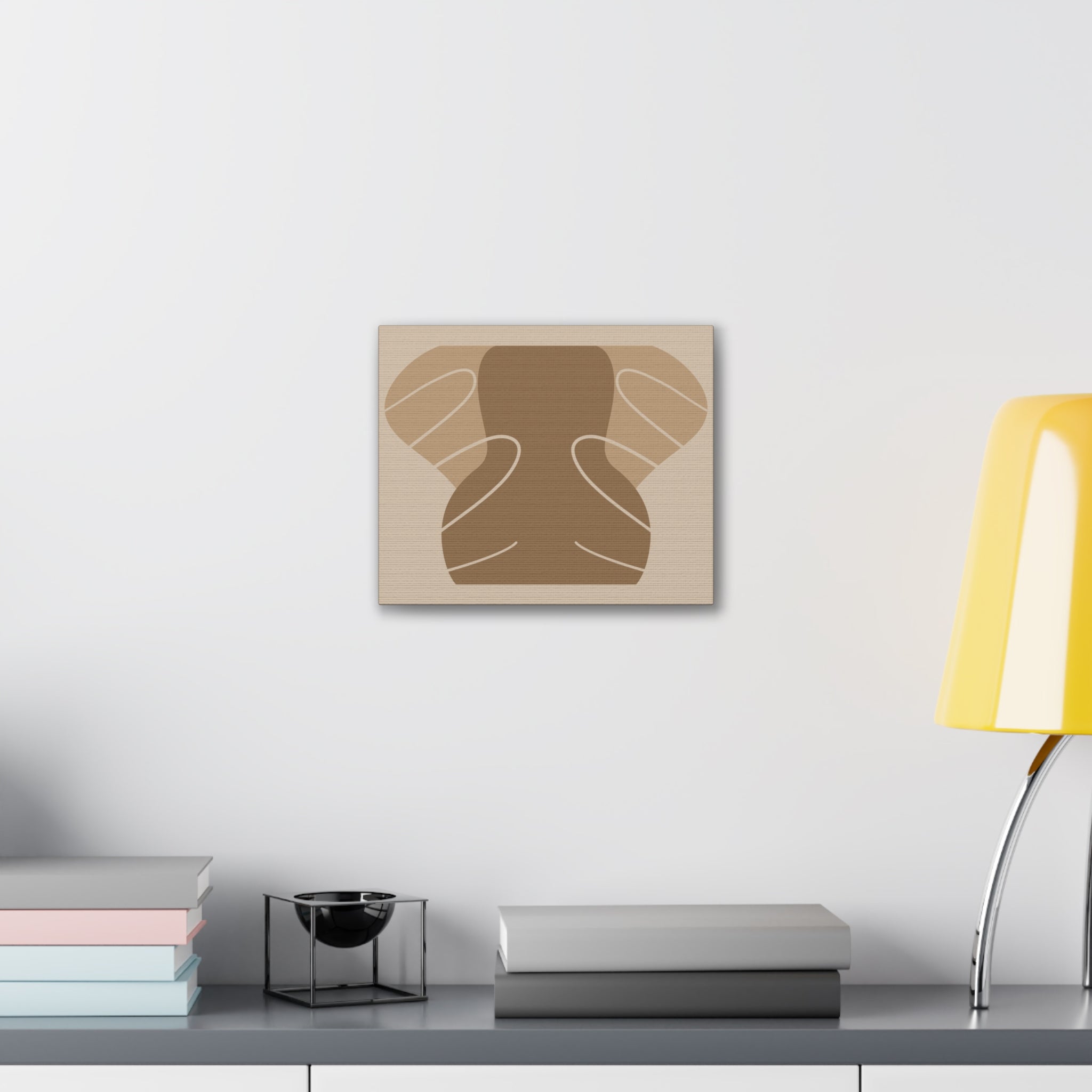 Abstract Neutral Tones Canvas Art — Minimalist Brown Wall Decor