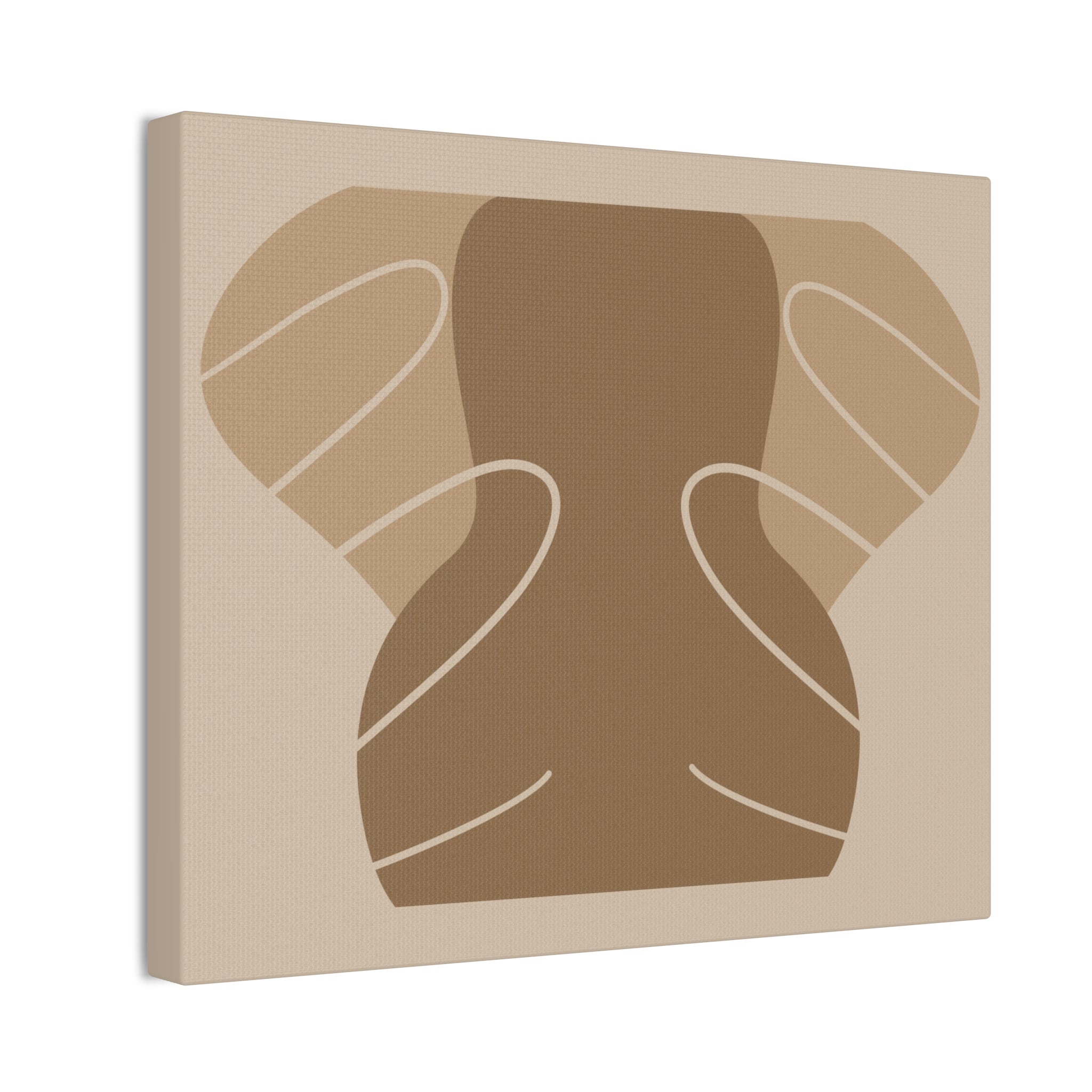 Abstract Neutral Tones Canvas Art — Minimalist Brown Wall Decor