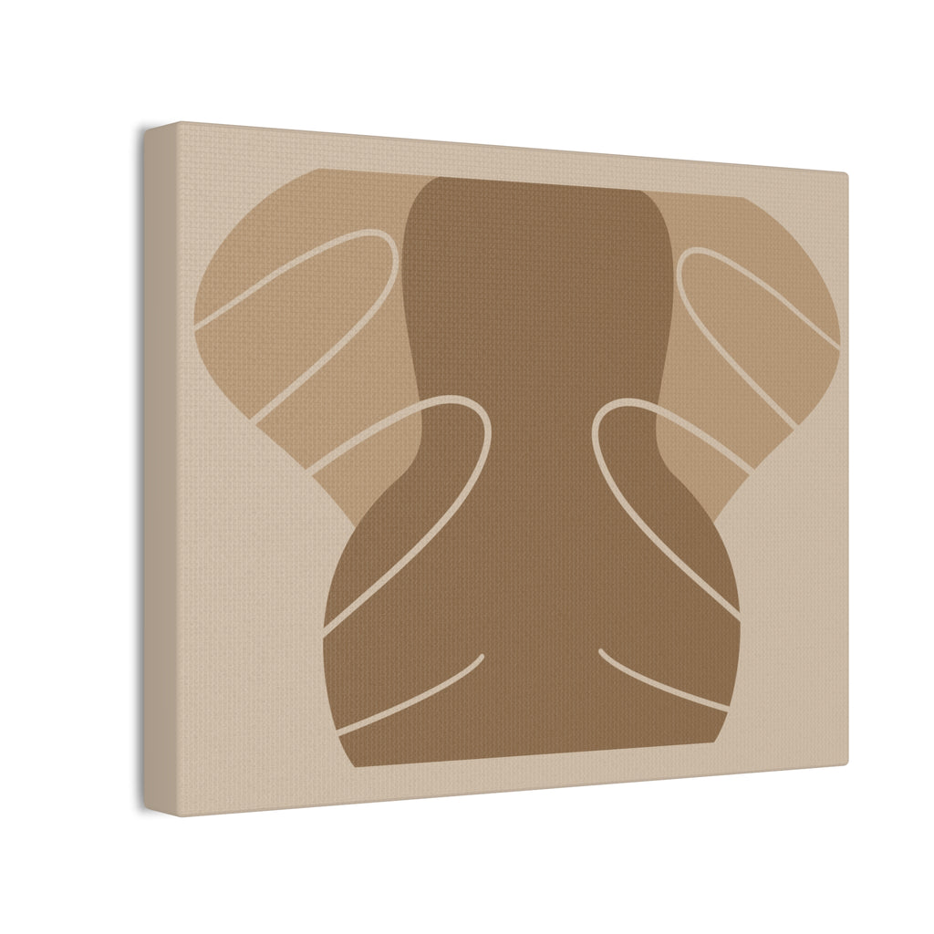 Abstract Neutral Tones Canvas Art — Minimalist Brown Wall Decor