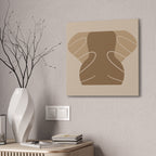 Abstract Neutral Tones Canvas Art — Minimalist Brown Wall Decor