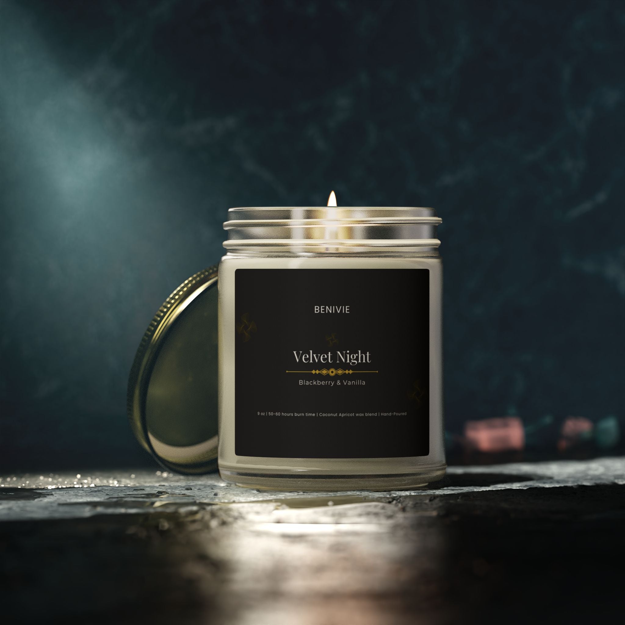 Velvet Night Candle | Blackberry Vanilla | Luxury Home Candle | Benivie