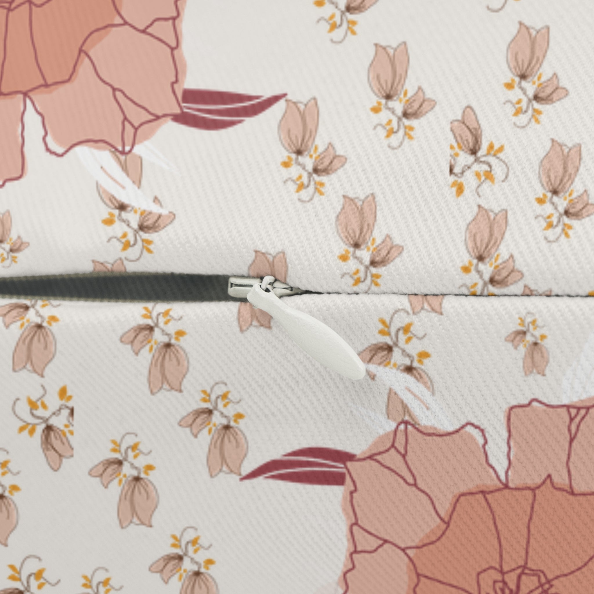 Boho Blush Floral Lumbar Pillow — Pink Sunflower Patterned Accent Cushion