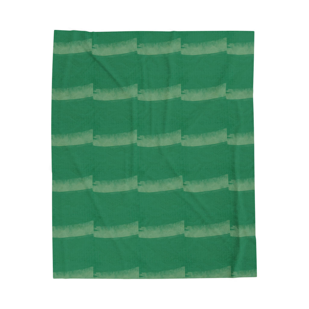 Green Striped Velveteen Plush Blanket – Soft Cozy Throw for Home & Gifts
