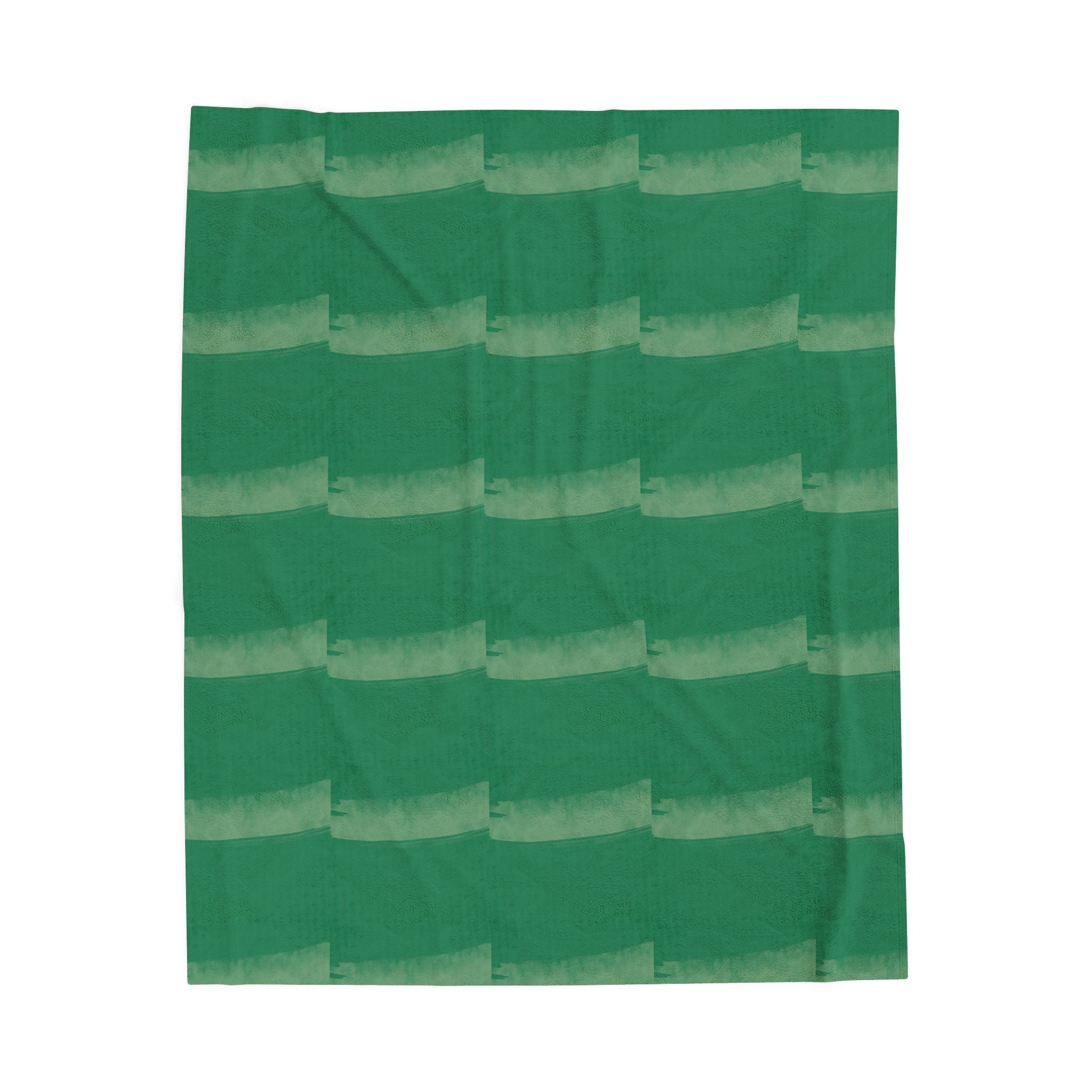 Green Striped Velveteen Plush Blanket – Soft Cozy Throw for Home & Gifts