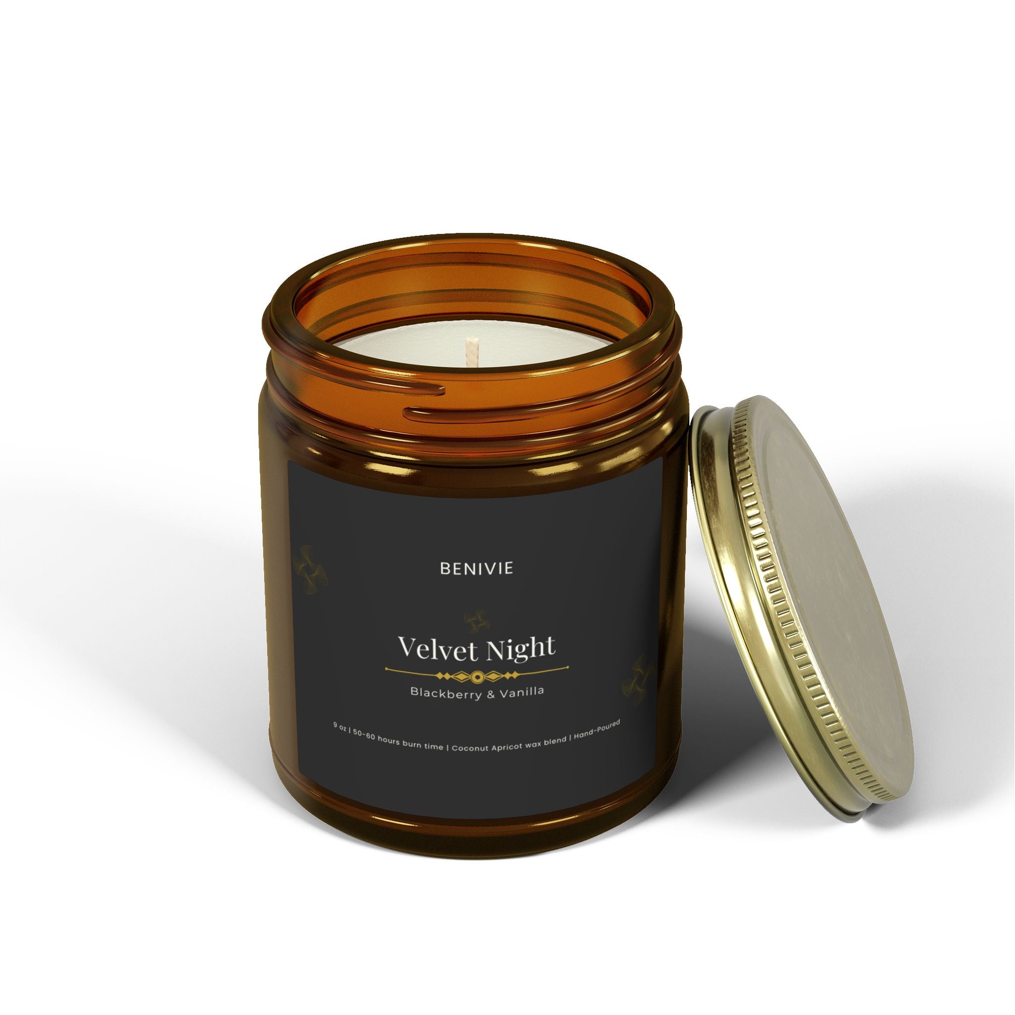 Velvet Night Candle | Blackberry Vanilla | Luxury Home Candle | Benivie