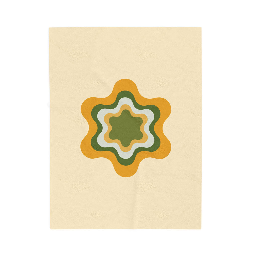 Retro Floral Star Plush Blanket — Velveteen Cozy Throw for Living Room & Dorm