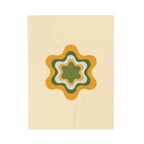 Retro Floral Star Plush Blanket — Velveteen Cozy Throw for Living Room & Dorm