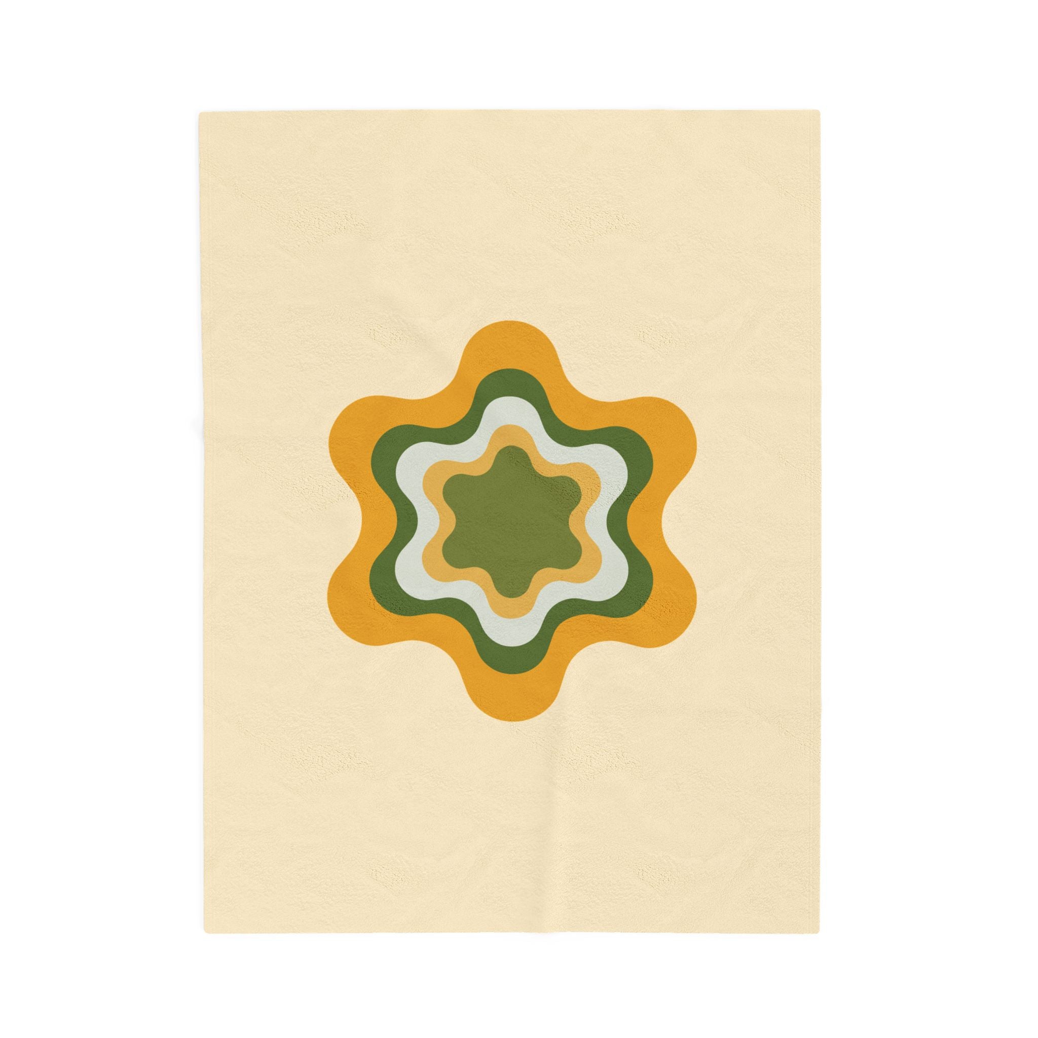 Retro Floral Star Plush Blanket — Velveteen Cozy Throw for Living Room & Dorm