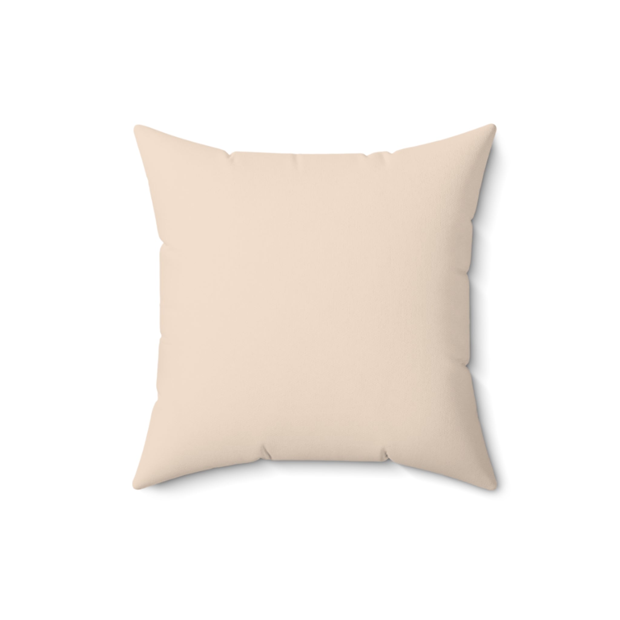 Faux Suede Square Pillow — Neutral Two-Tone Beige & Chocolate Accent