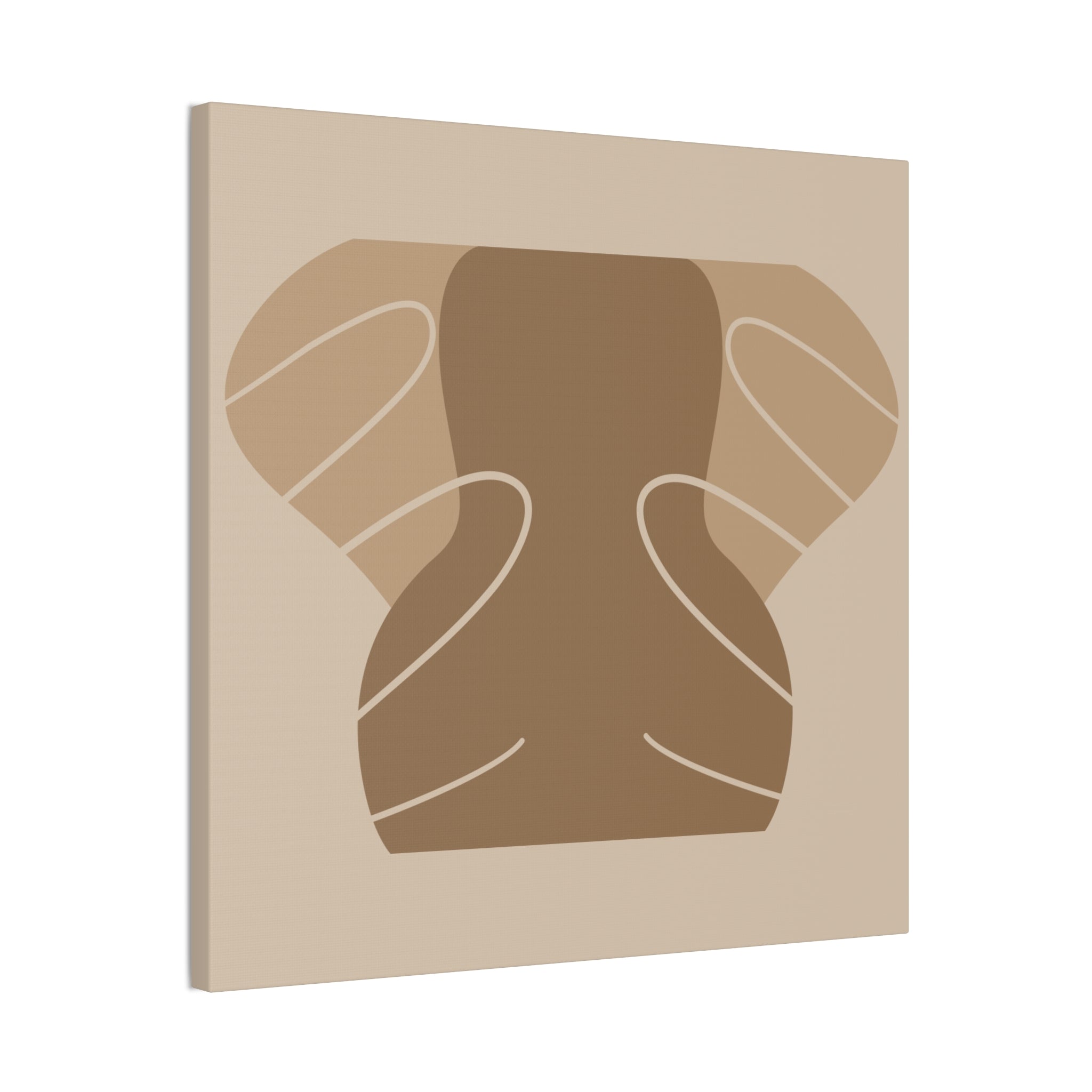 Abstract Neutral Tones Canvas Art — Minimalist Brown Wall Decor