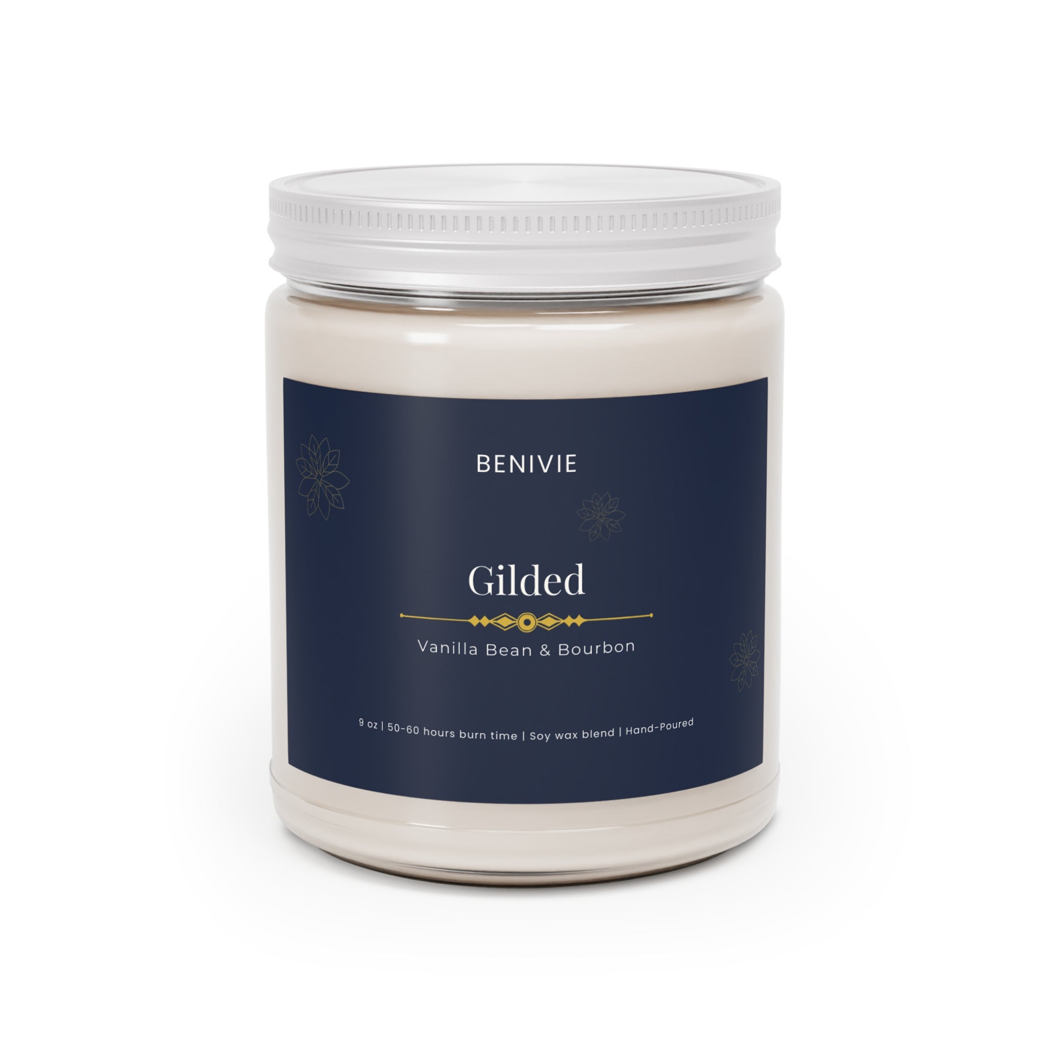 Gilded Candle | Premium Vanilla Bean & Bourbon Candle | Benivie