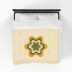 Retro Floral Star Plush Blanket — Velveteen Cozy Throw for Living Room & Dorm