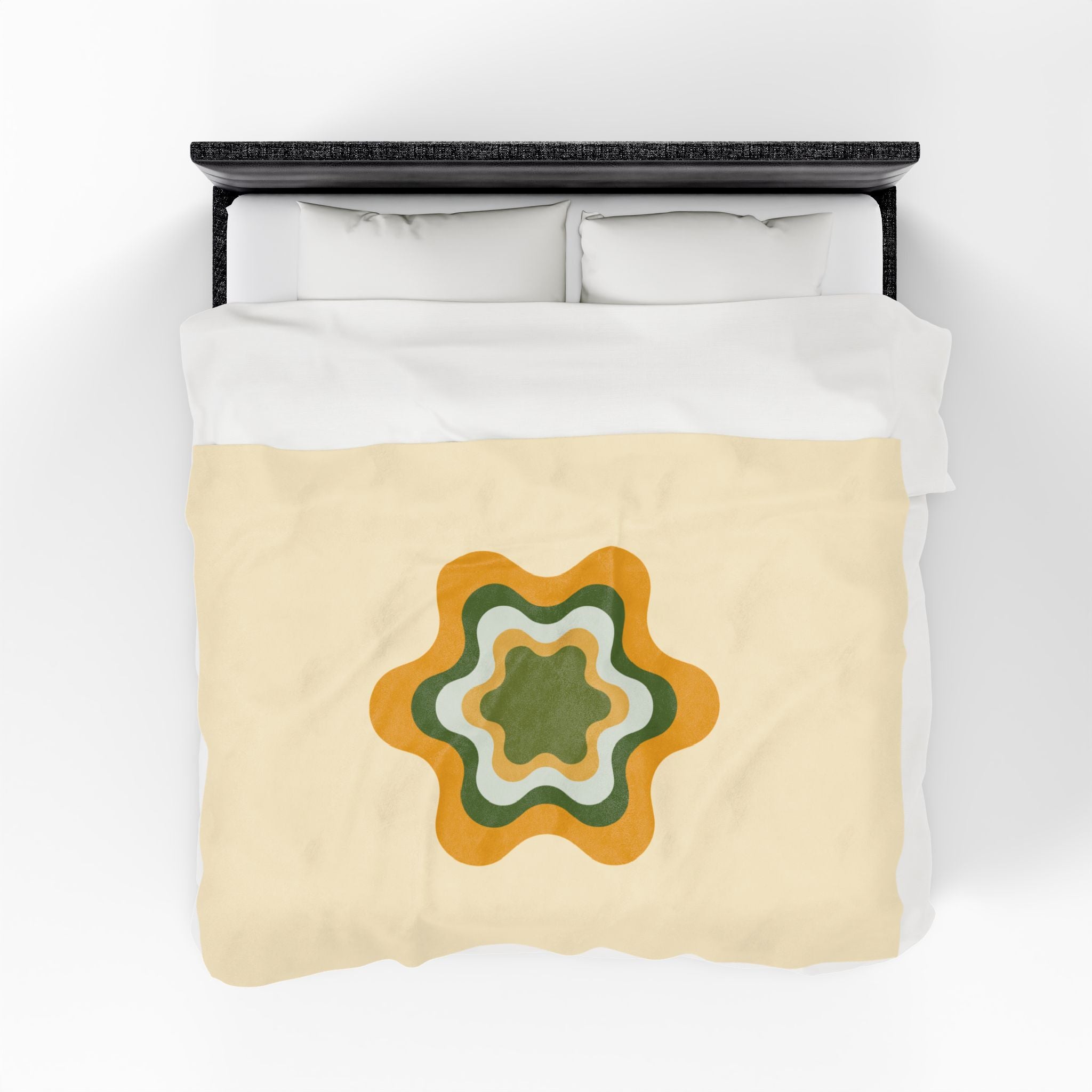 Retro Floral Star Plush Blanket — Velveteen Cozy Throw for Living Room & Dorm