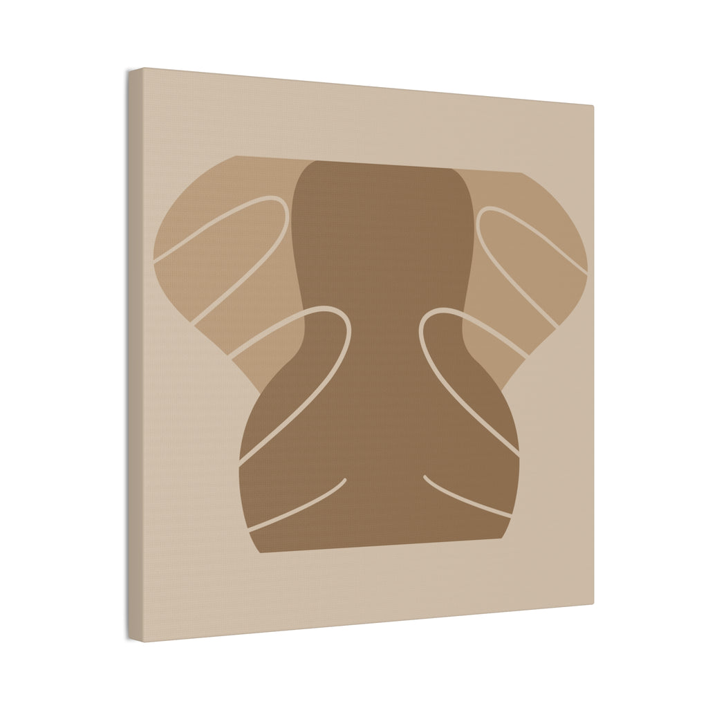 Abstract Neutral Tones Canvas Art — Minimalist Brown Wall Decor