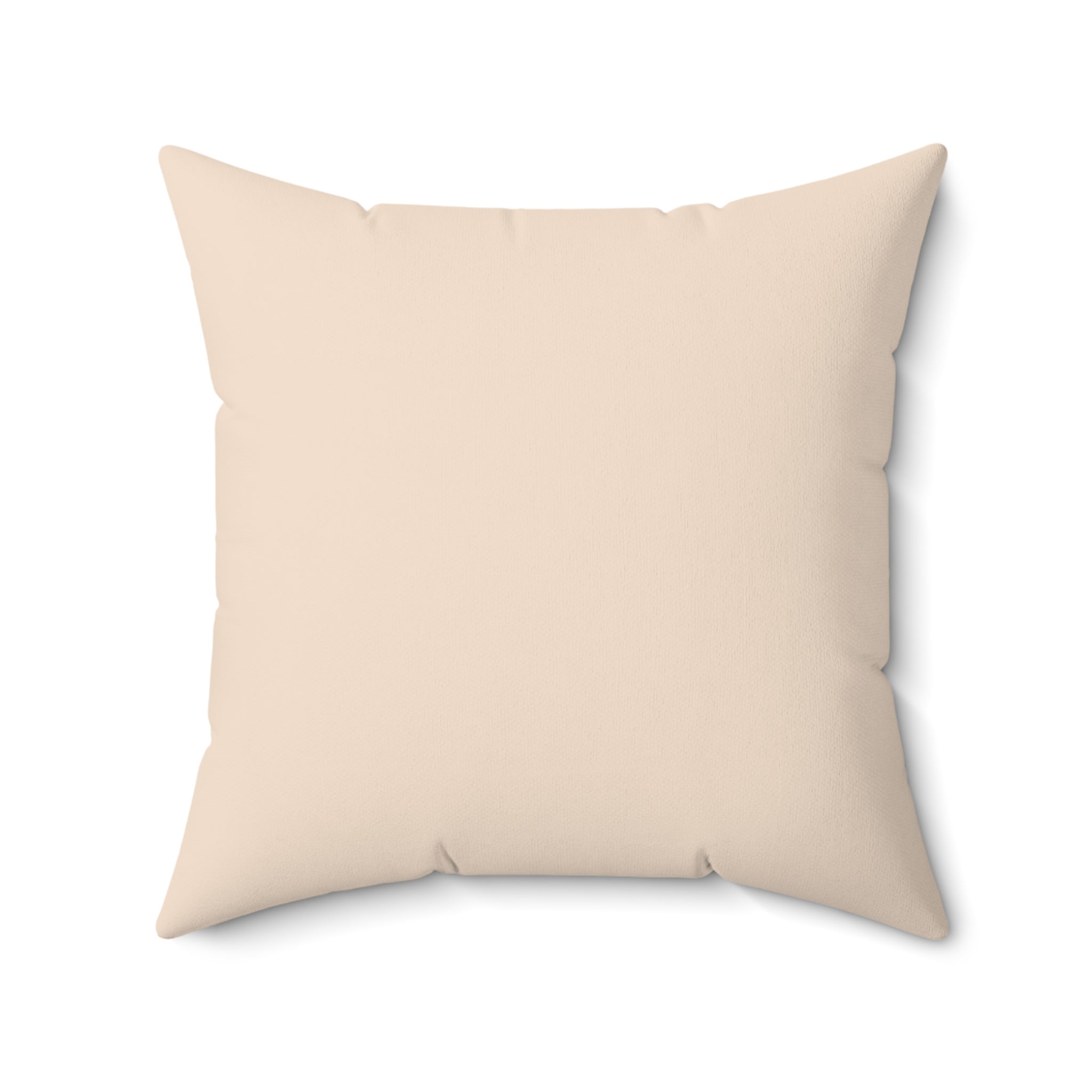 Faux Suede Square Pillow — Neutral Two-Tone Beige & Chocolate Accent