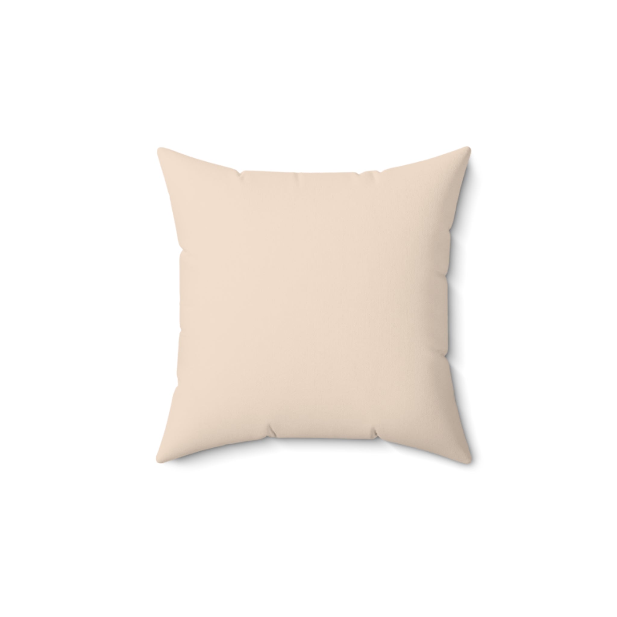 Faux Suede Square Pillow — Neutral Two-Tone Beige & Chocolate Accent