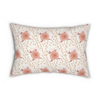 Boho Blush Floral Lumbar Pillow — Pink Sunflower Patterned Accent Cushion