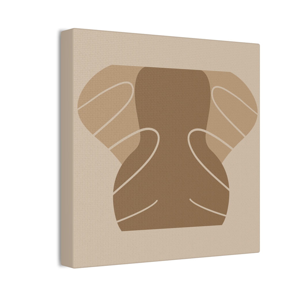 Abstract Neutral Tones Canvas Art — Minimalist Brown Wall Decor