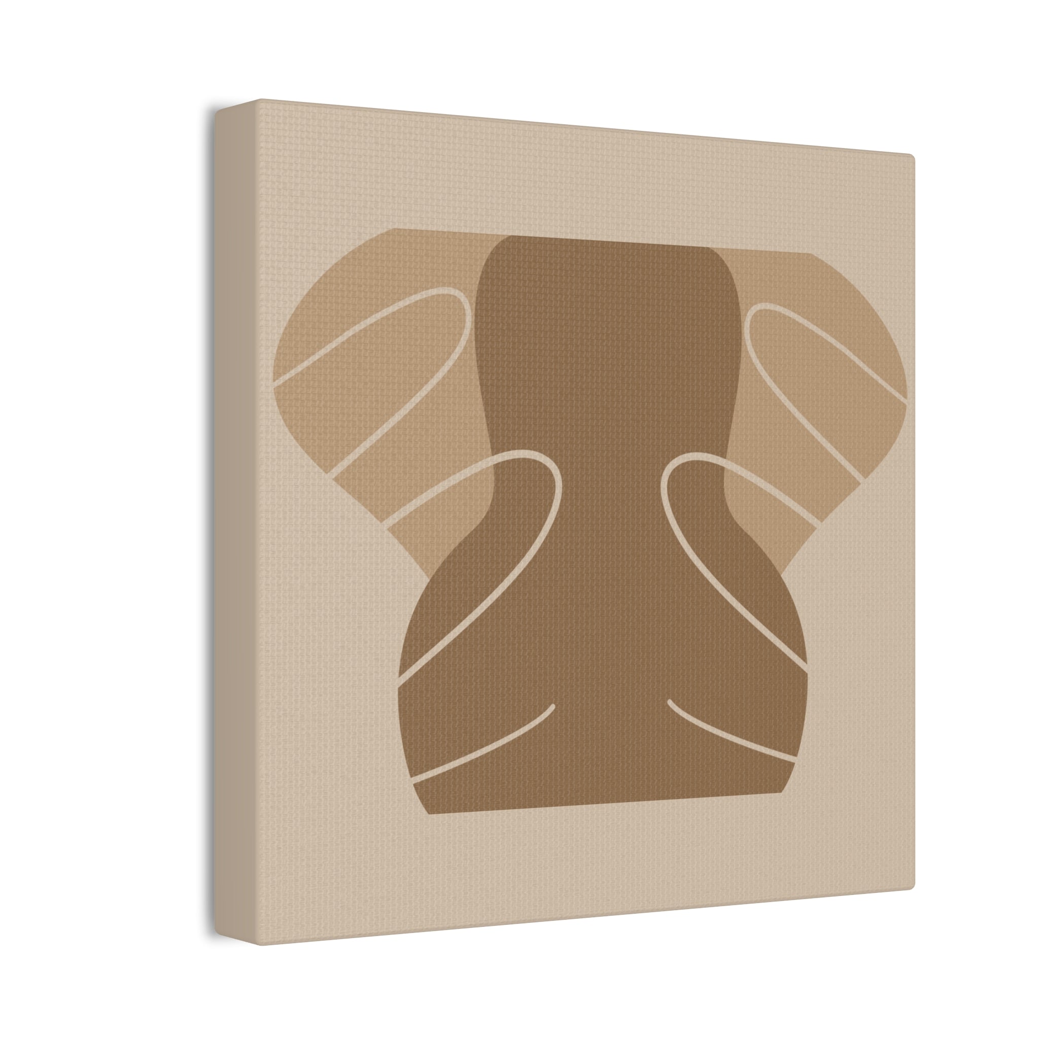 Abstract Neutral Tones Canvas Art — Minimalist Brown Wall Decor