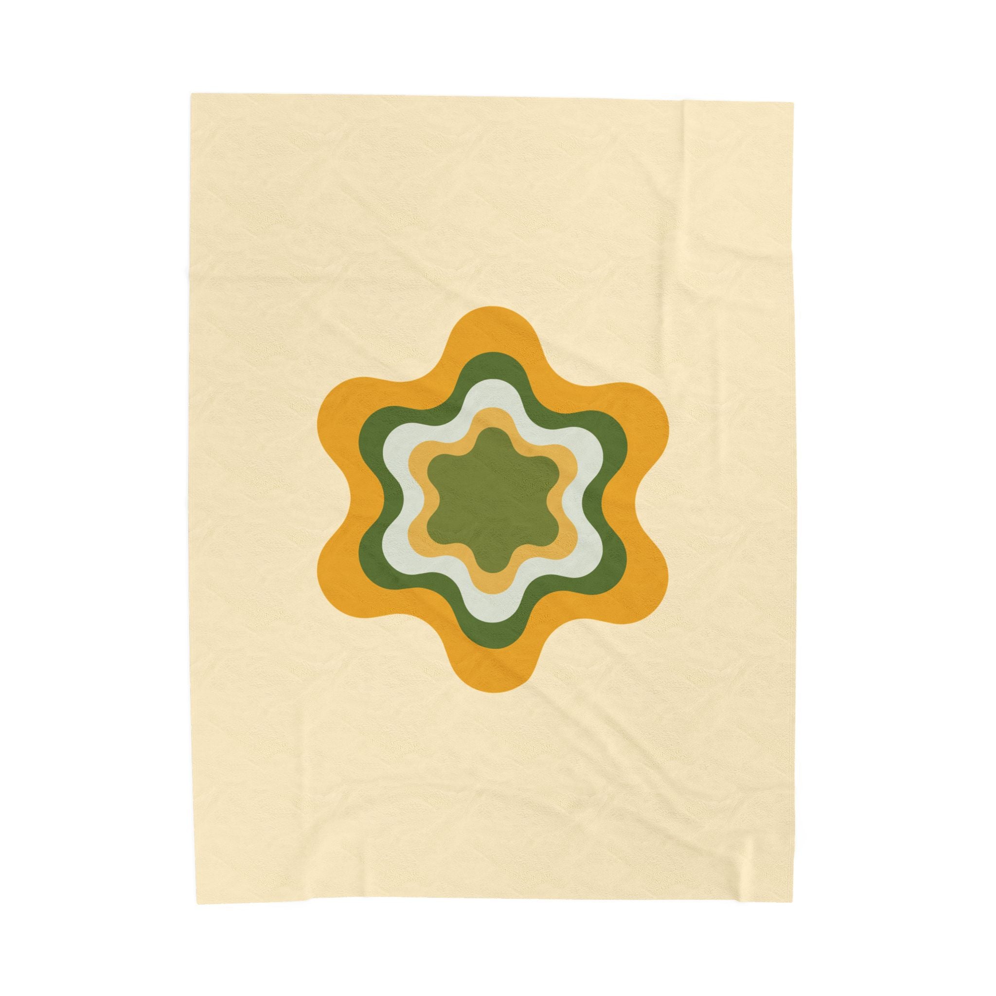 Retro Floral Star Plush Blanket — Velveteen Cozy Throw for Living Room & Dorm