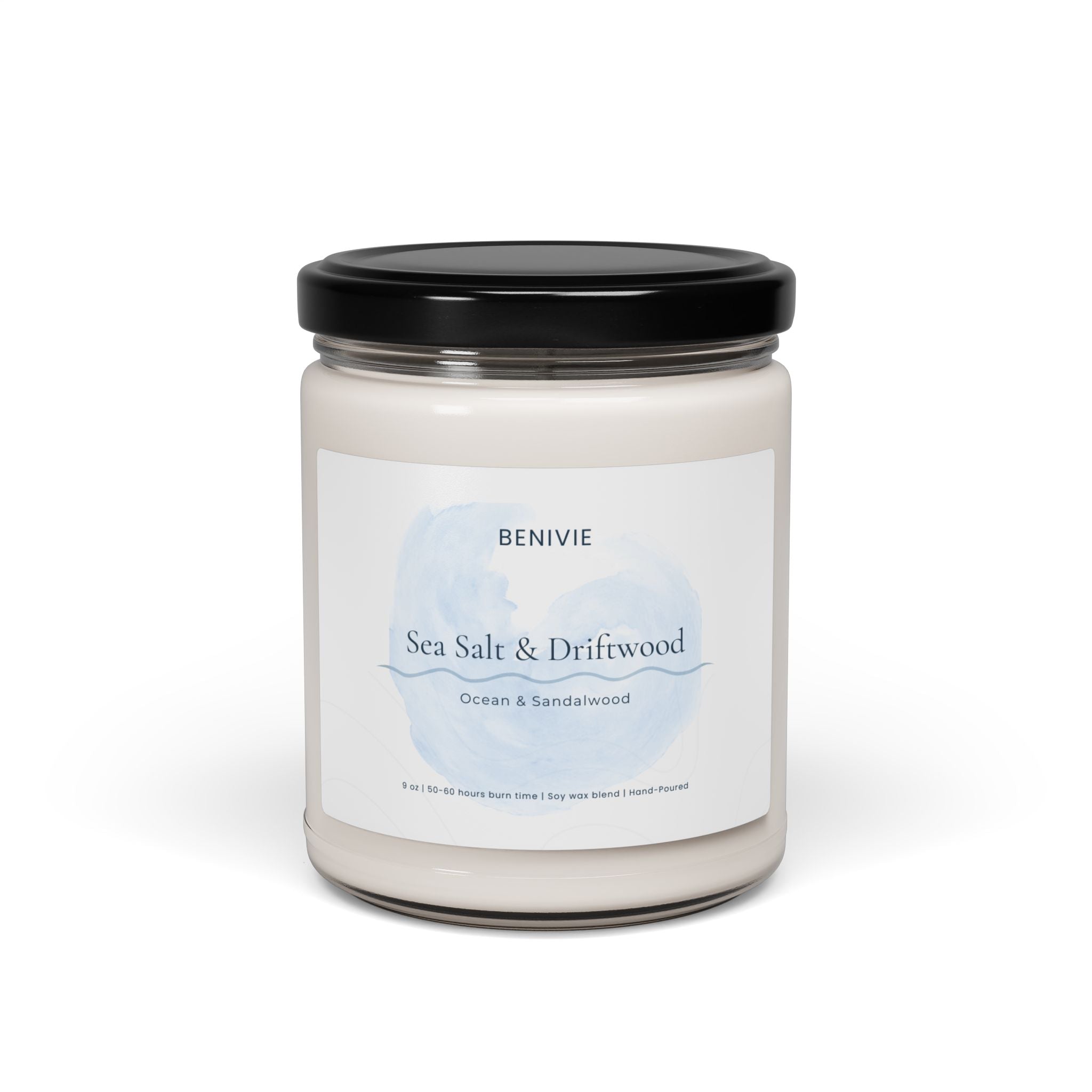 Sea Salt & Driftwood Candle | Ocean Breeze Candle | Coastal Home Decor | Benivie