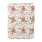 Floral Sherpa Blanket — Blush Boho Poppy Fleece Throw