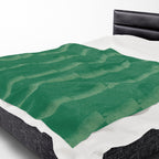 Green Striped Velveteen Plush Blanket – Soft Cozy Throw for Home & Gifts