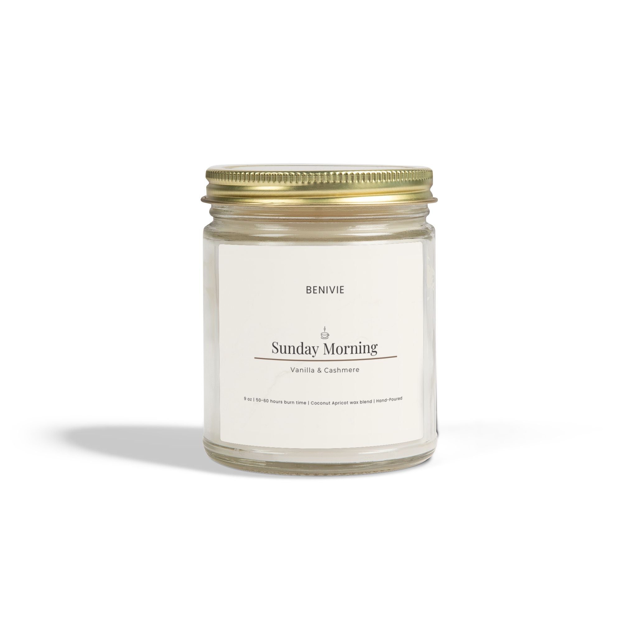 Sunday Morning Candle | Vanilla & Cashmere | Cozy Home Candle | Benivie