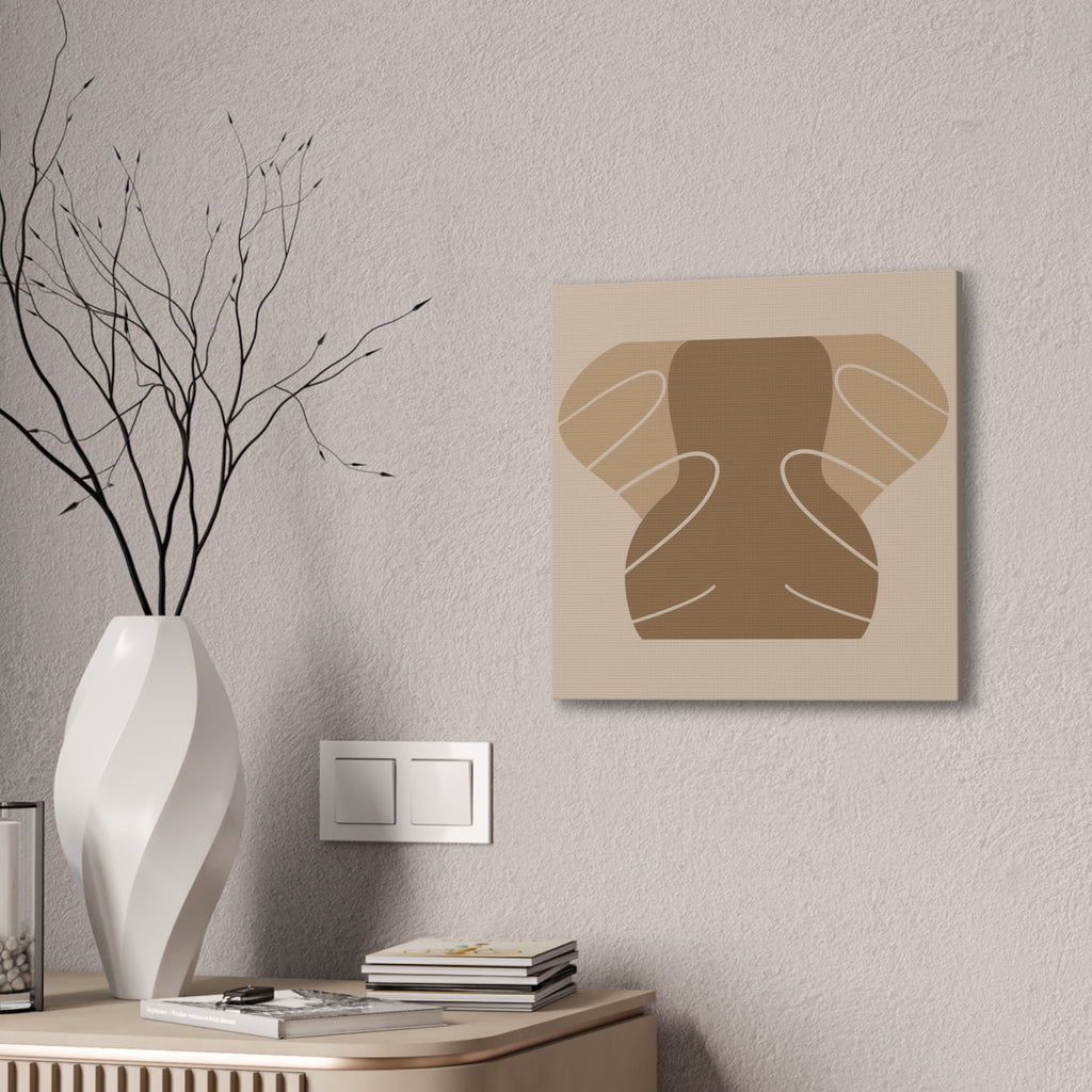 Abstract Neutral Tones Canvas Art — Minimalist Brown Wall Decor