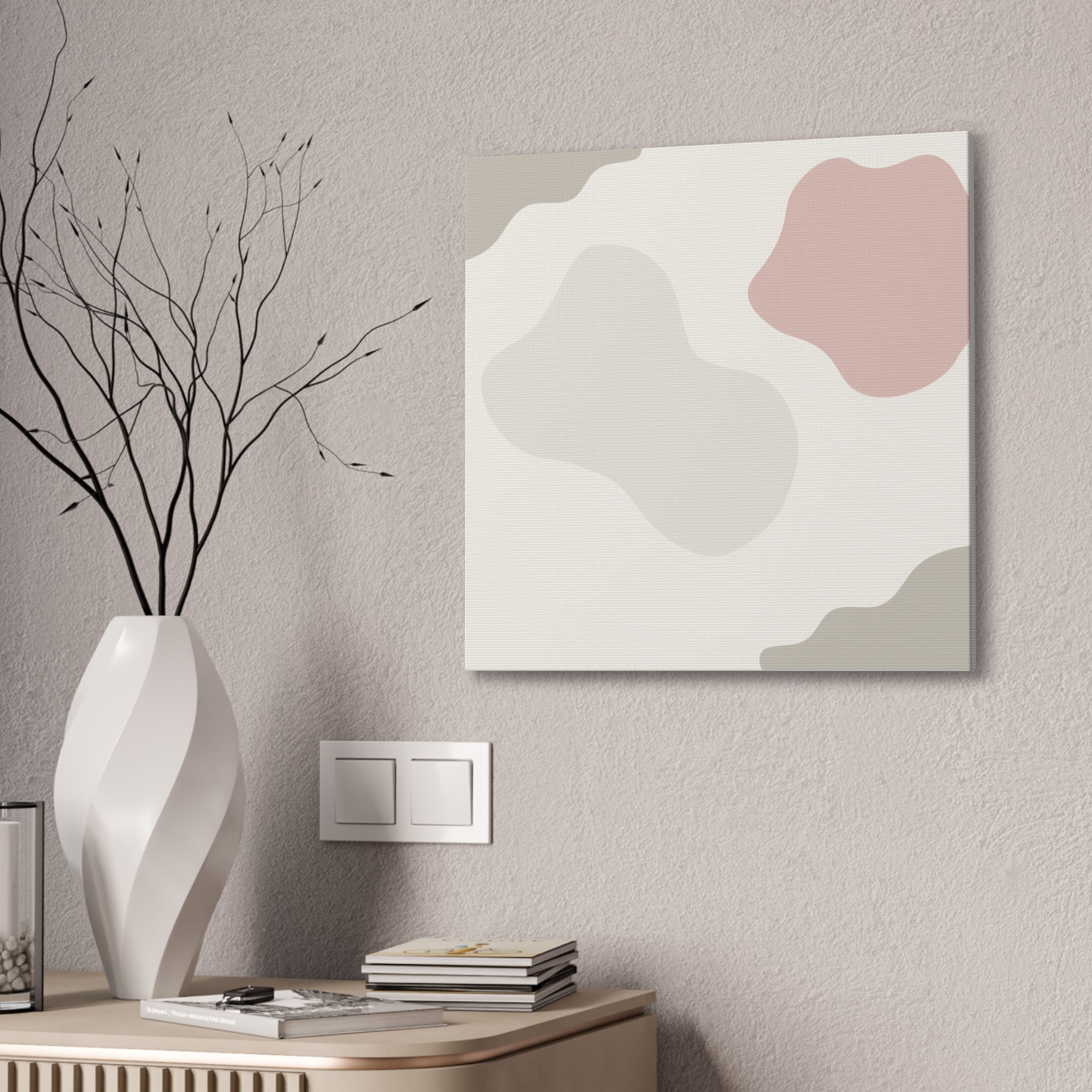 Abstract Pastel Shapes Canvas Art — Minimal Organic Wall Decor